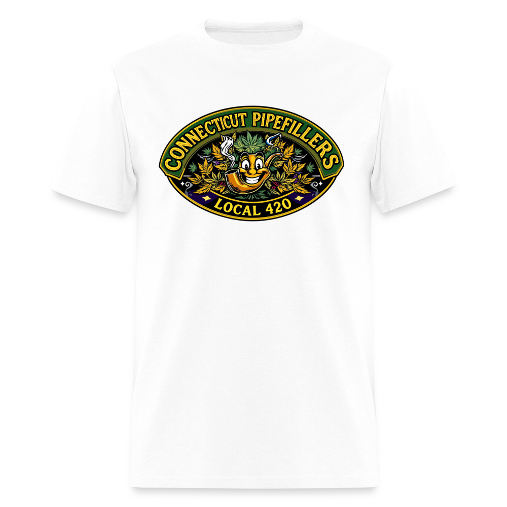 CONNECTICUT PIPEFILLERD LOCAL 420Men's T-Shirt - white