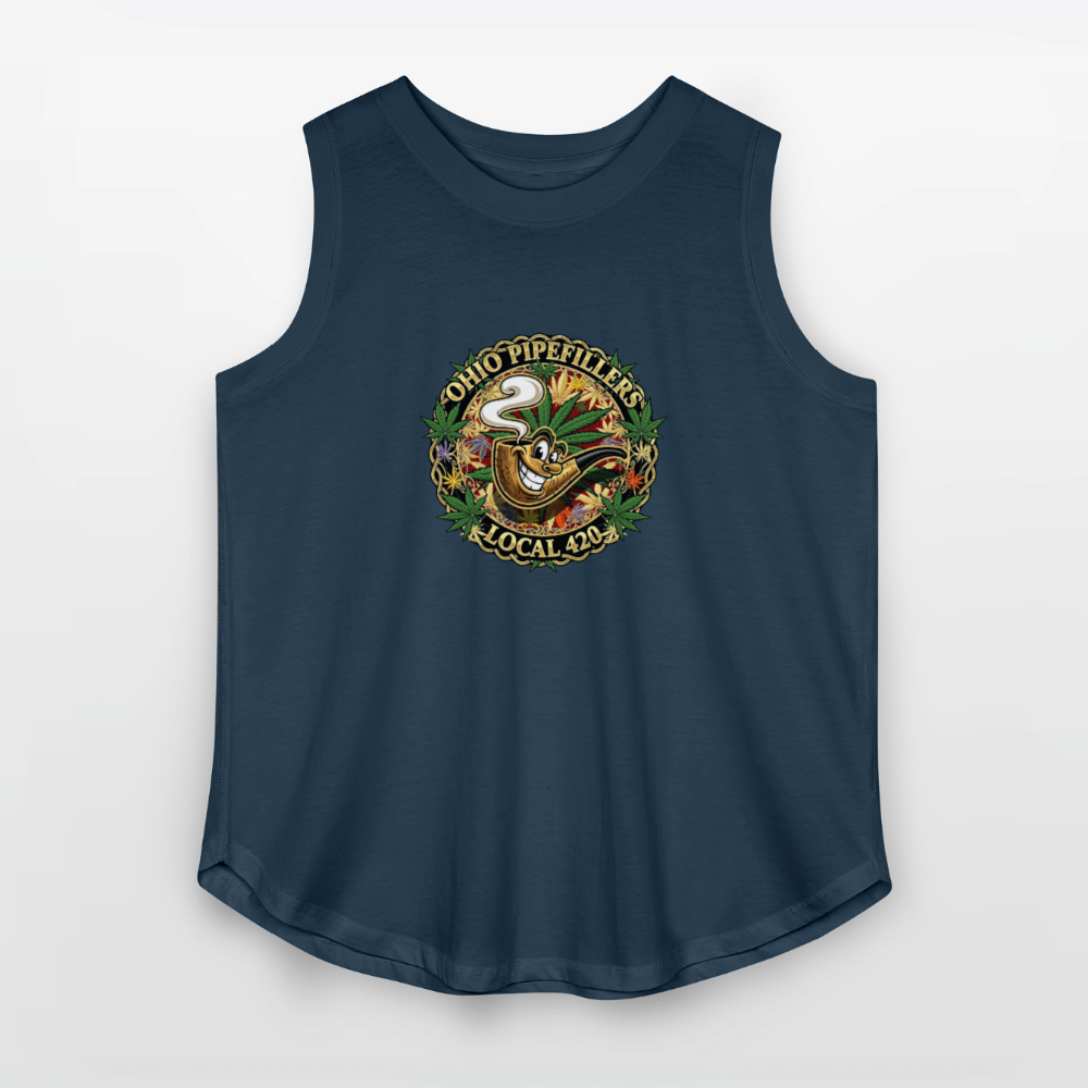 OHIO PIPEFILLERS LOCAL 420 Women's Curvy Relaxed Tank Top - denim