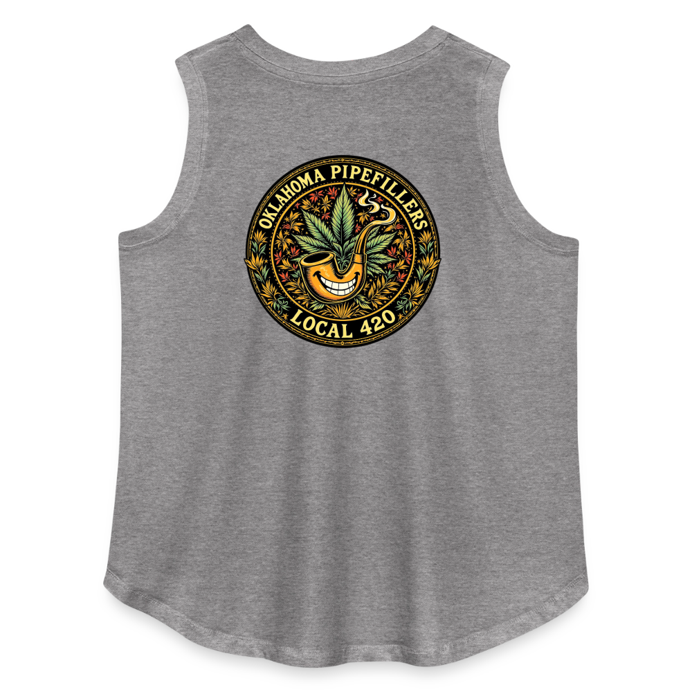 OKLAHOMA PIPEFILLERS LOCAL 420  F/B DESIGNS Women's Curvy Relaxed Tank Top - granite heather 