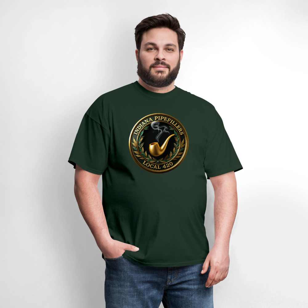 INDIANA PIPEFILLERS LOCAL 420 F/B DESIGN Men's T-Shirt - forest green