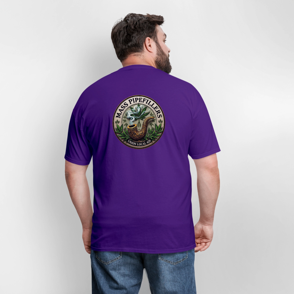 MASS PIPEFILLERS LOCAL 420 2 EMBLEM Men's T-Shirt - purple