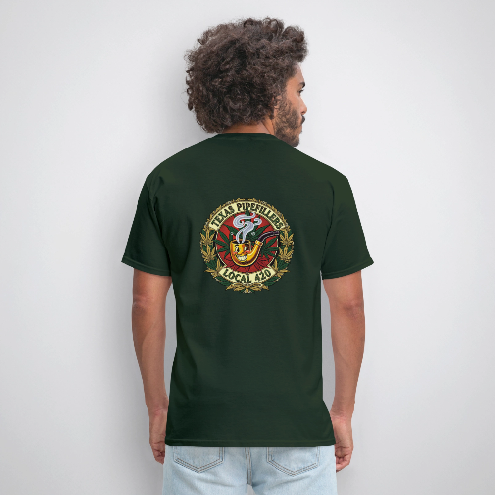 TEXAS PIPEFILLERS LOCAL 420 F.B DESIGN Men's T-Shirt - forest green