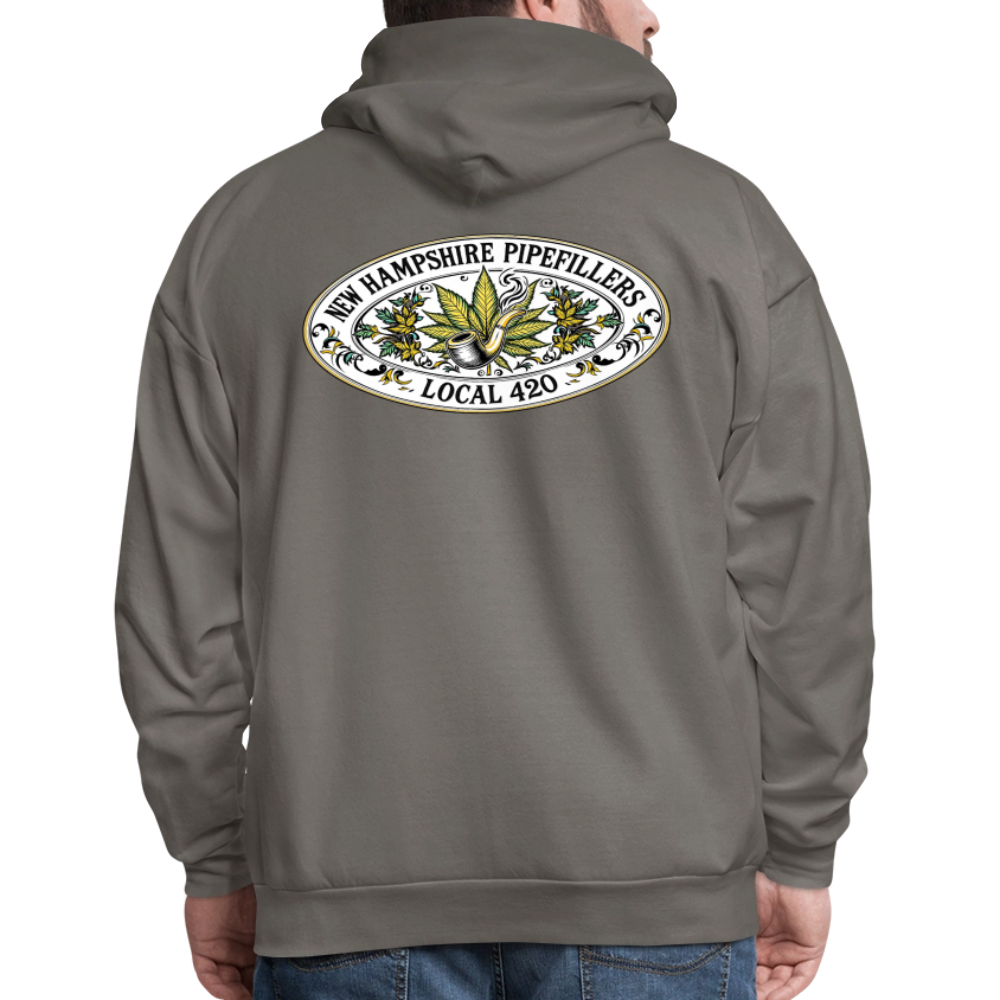 NEW HAMPSHIRE PIPEFILLERS LOCAL 420 2 EMBLEM Men's Hoodie - asphalt gray