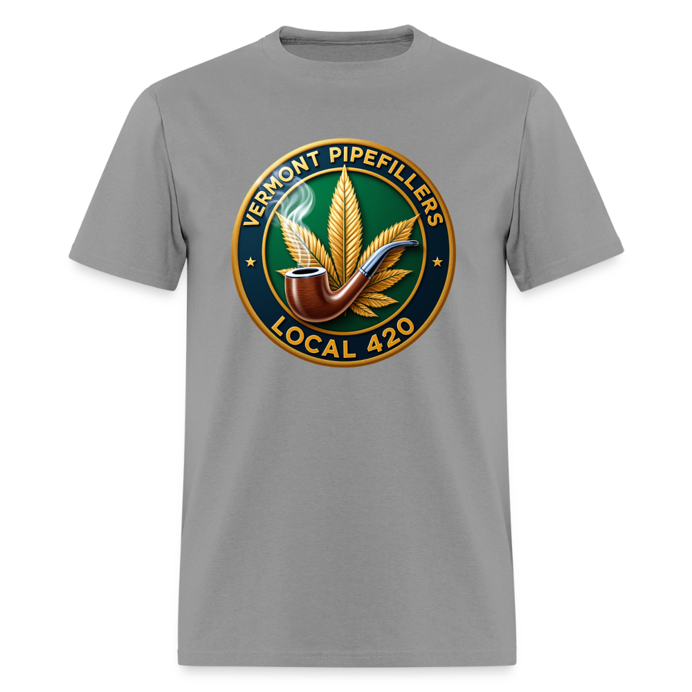VERMONT PIPEFILLERS LOCAL 420 2 EMBLEM Men's T-Shirt - rock