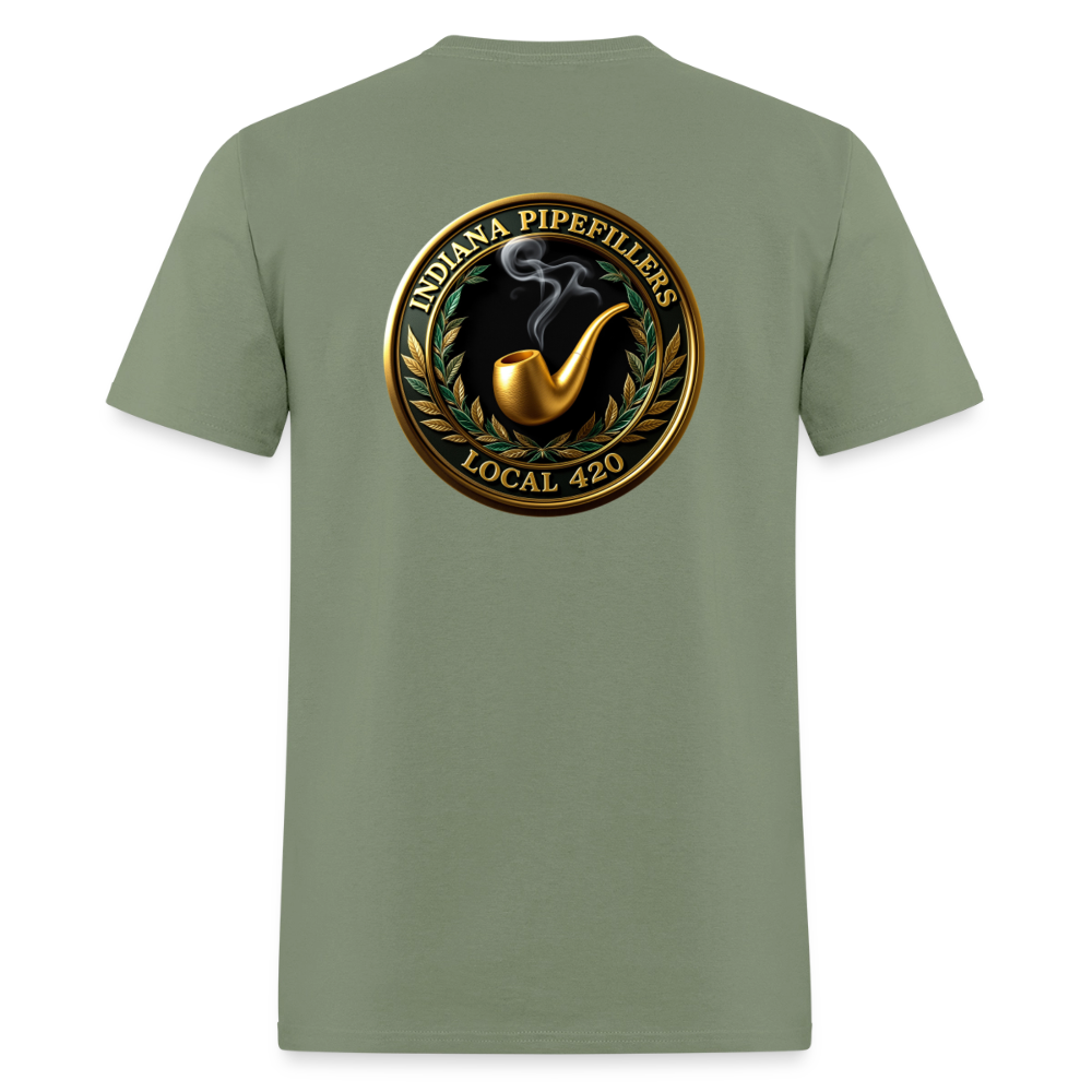 INDIANA PIPEFILLERS LOCAL 420 F/B DESIGN Men's T-Shirt - military green
