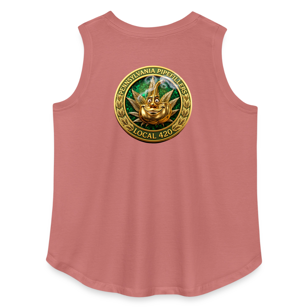 PENNSYLVANIA PIPEFILLERS LOCAL 420 F/B DESIGNS Women's Curvy Relaxed Tank Top - mauve