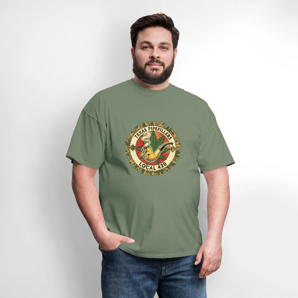 TEXAS PIPEFILLERS LOCAL 420 F/B DESIGN Men's T-Shirt - military green