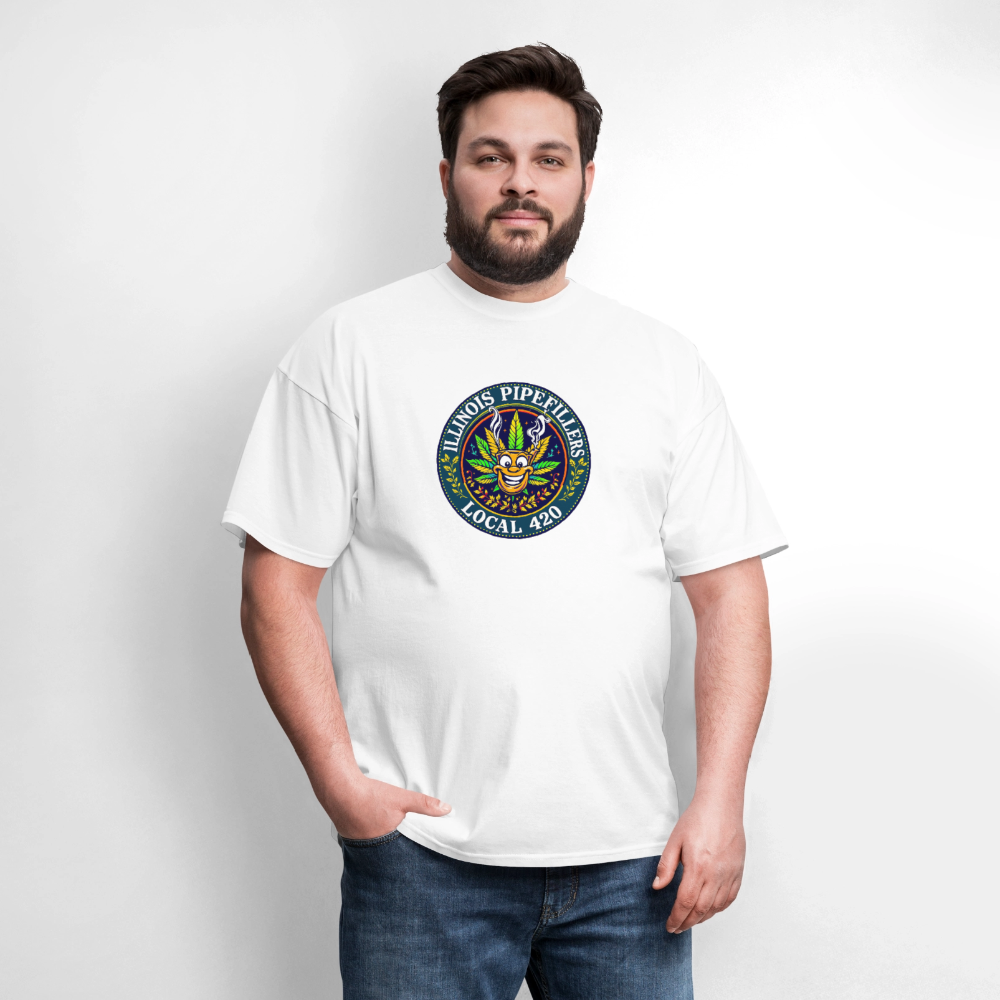 ILLINOIS PIPEFILLERS LOCAL 420 F/B DESIGN Men's T-Shirt - white