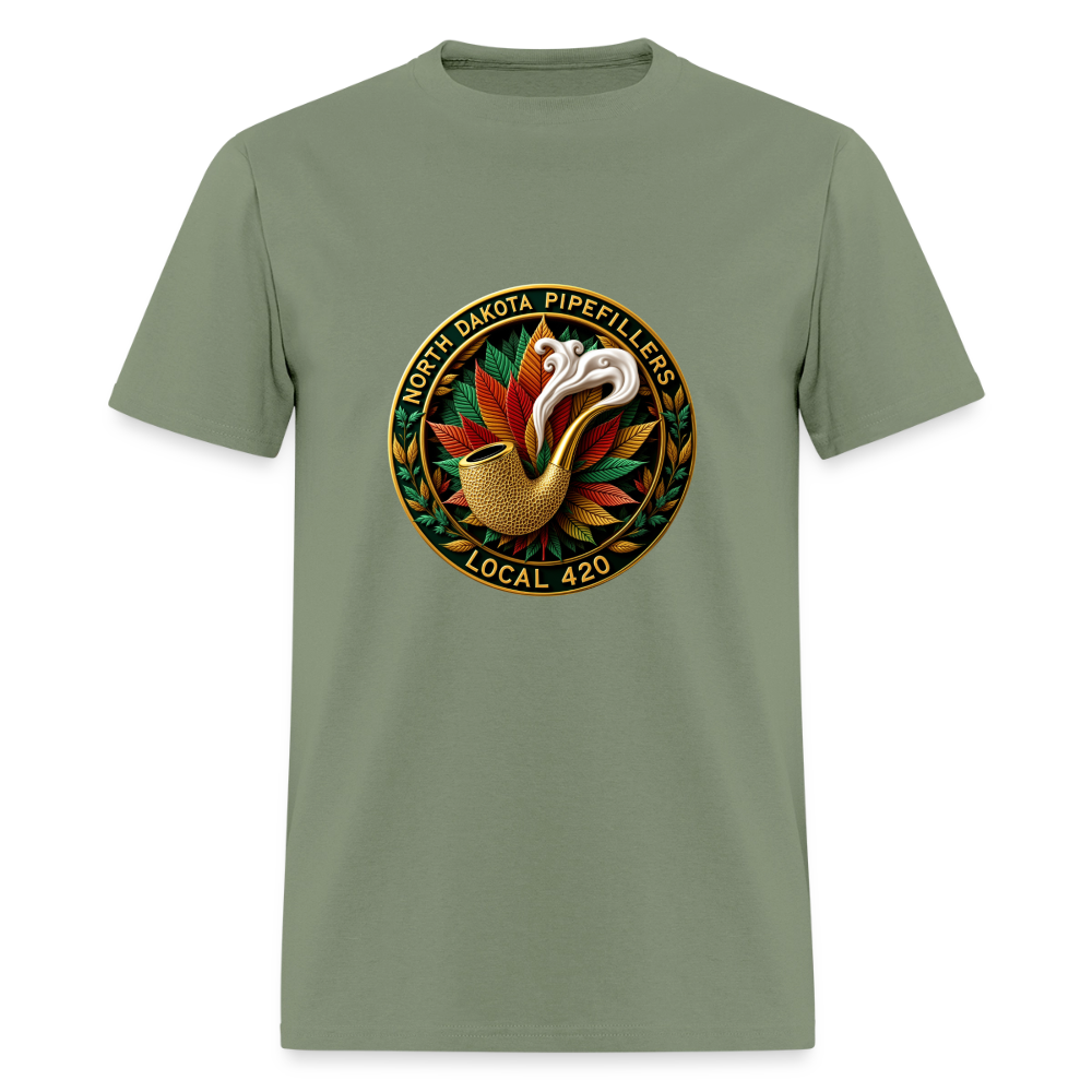 NORTH DAKOTA PIPEFILLERS LOCAL 420 F/B DESIGNS Men's T-Shirt - military green