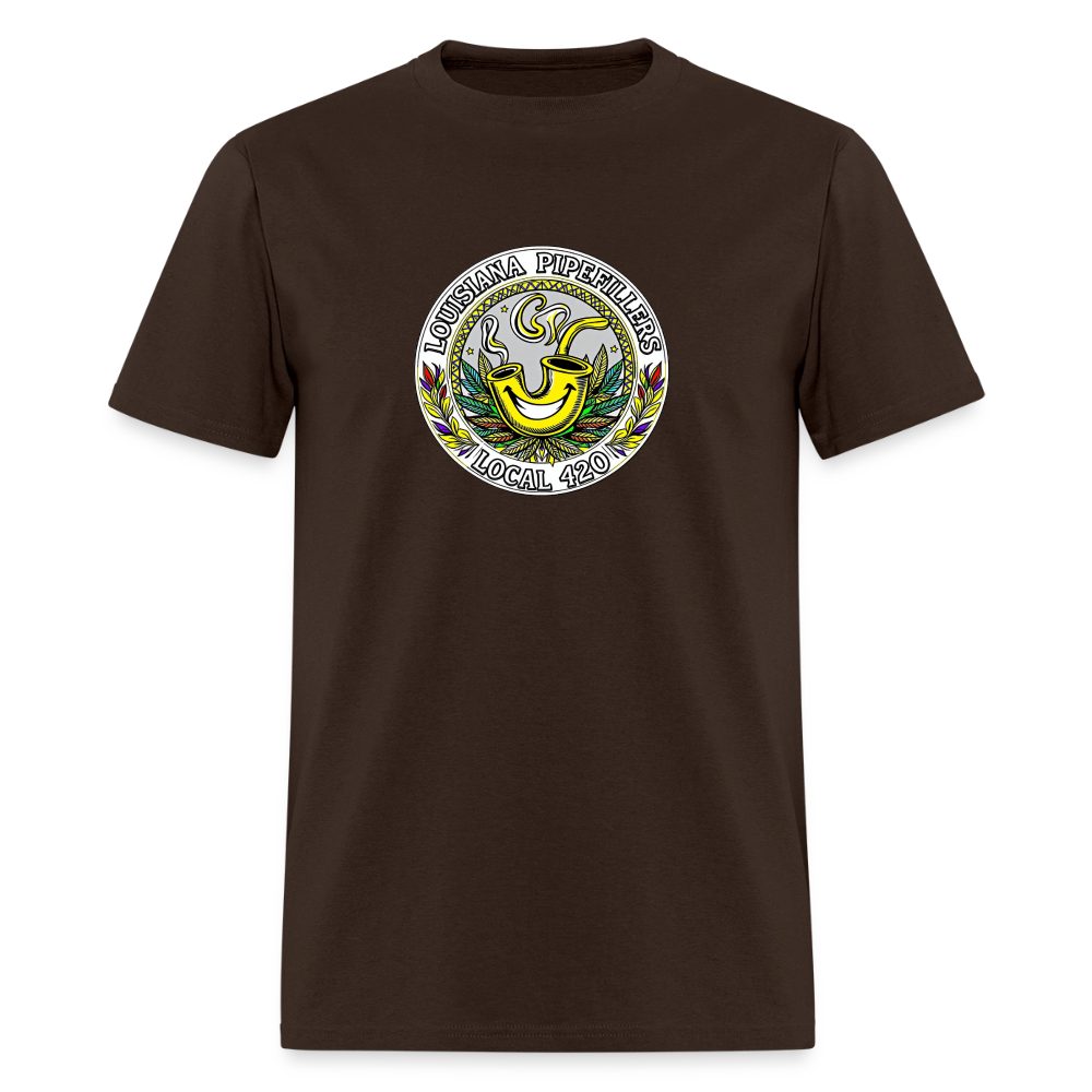 LOUISIANA PIPEFILLERS LOCAL 420 Men's T-Shirt - brown