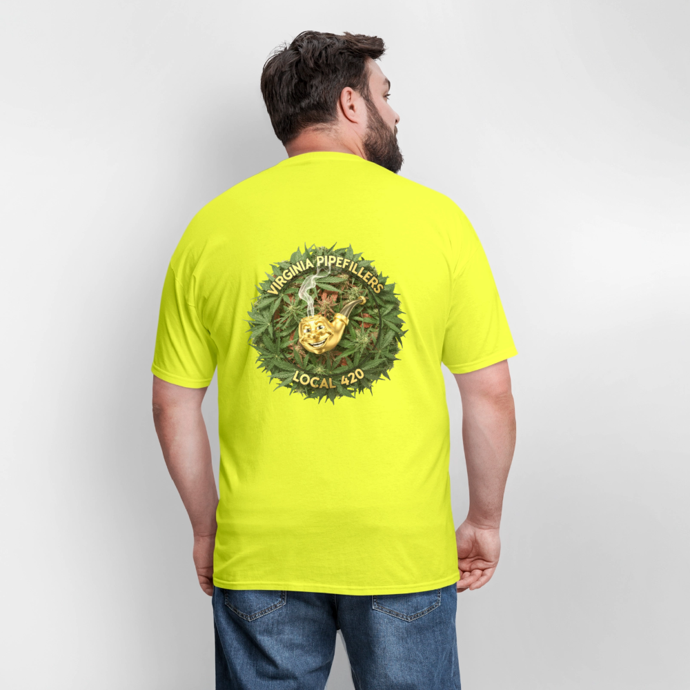 VIRGINIA PIPEFILLERS LOCAL 420 F/B DESIGN Men's T-Shirt - safety green