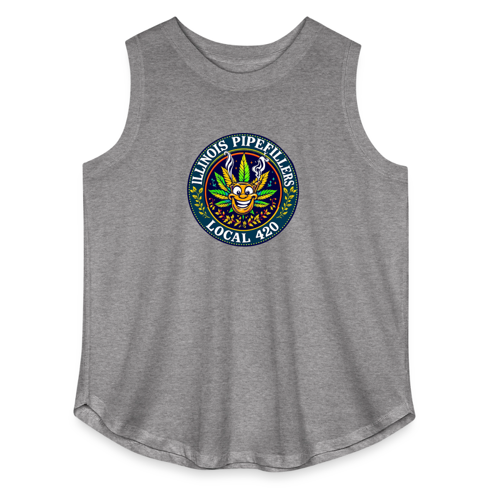 ILLINOIS PIPEFILLERS LOCAL 420 F/B DESIGN Women's Curvy Relaxed Tank Top - granite heather 