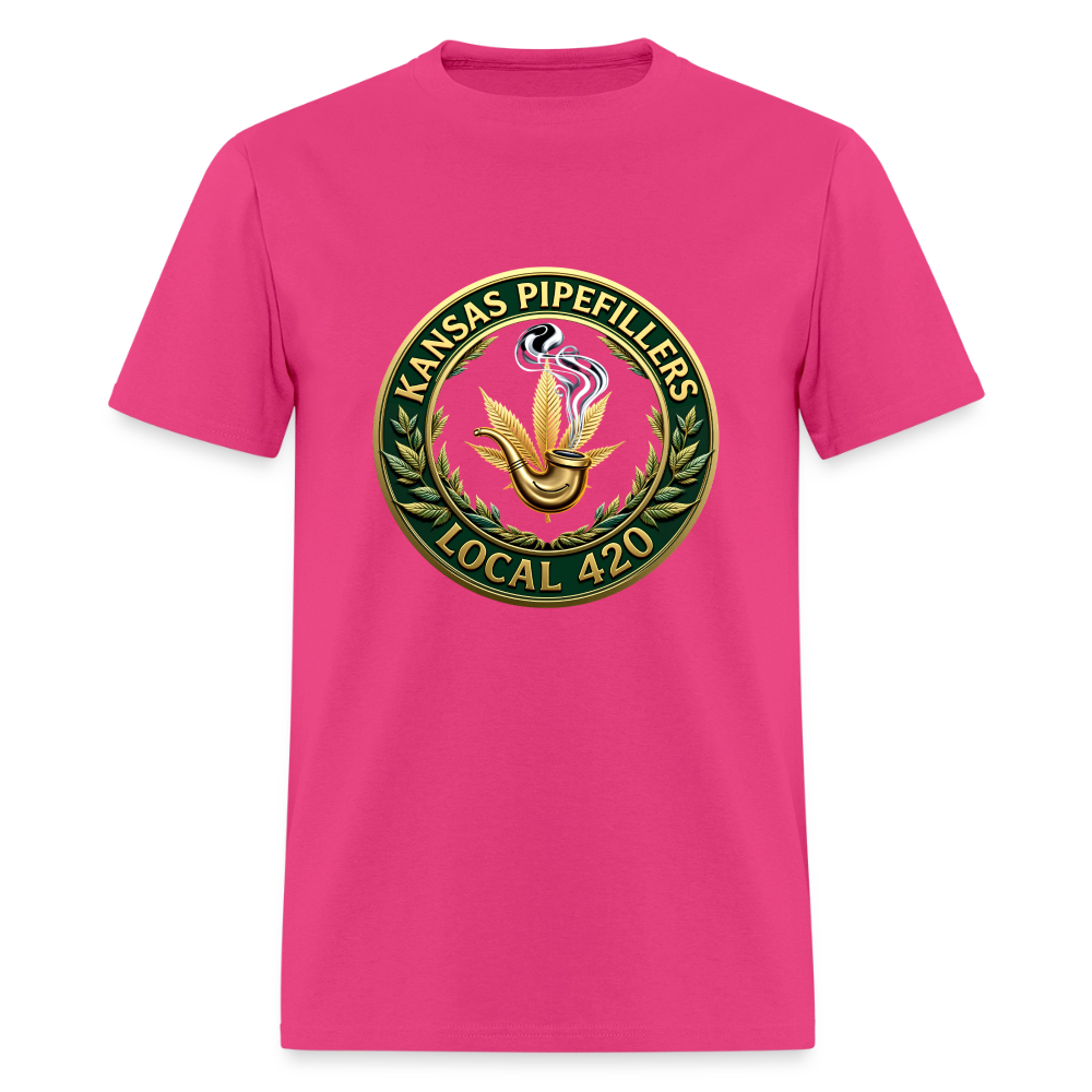 KANSAS PIPEFILLERS LOCAL 420 F/B DESIGNS Men's T-Shirt - fuchsia