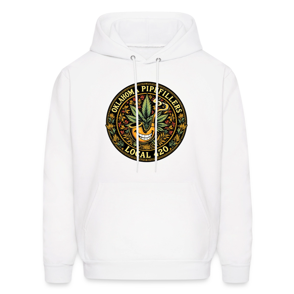 OKLAHOMA PIPEFILLERS LOCAL 420  F/B DESIGNS Men's Hoodie - white