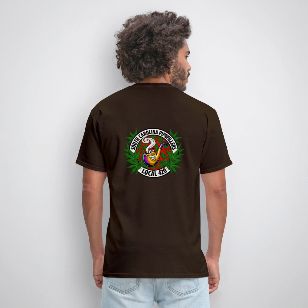SOUTH CAROLINA PIPEFILLERS LOCAL 420 F/B DESIGN Men's T-Shirt - brown