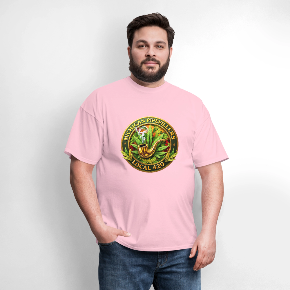 MICHIGAN PIPEFILLERS LOCAL 420 F/B DESIGN Men's T-Shirt - pink