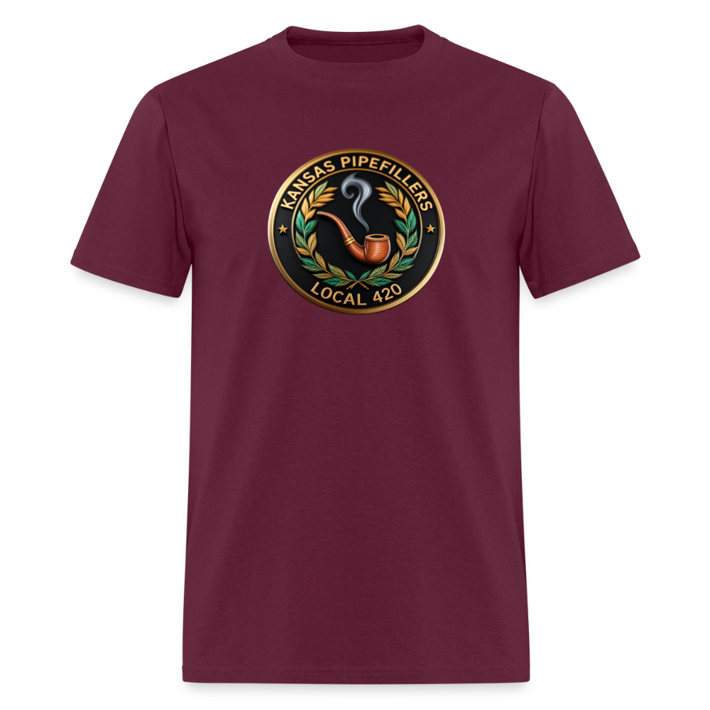 KANSAS PIPEFILLERS LOCAL 420 Men's T-Shirt - burgundy