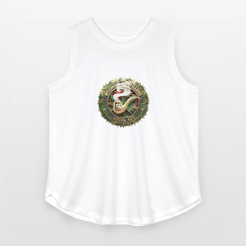 WYOMING PIPEFILLERS LOCAL 420 Women's Curvy Relaxed Tank Top - white
