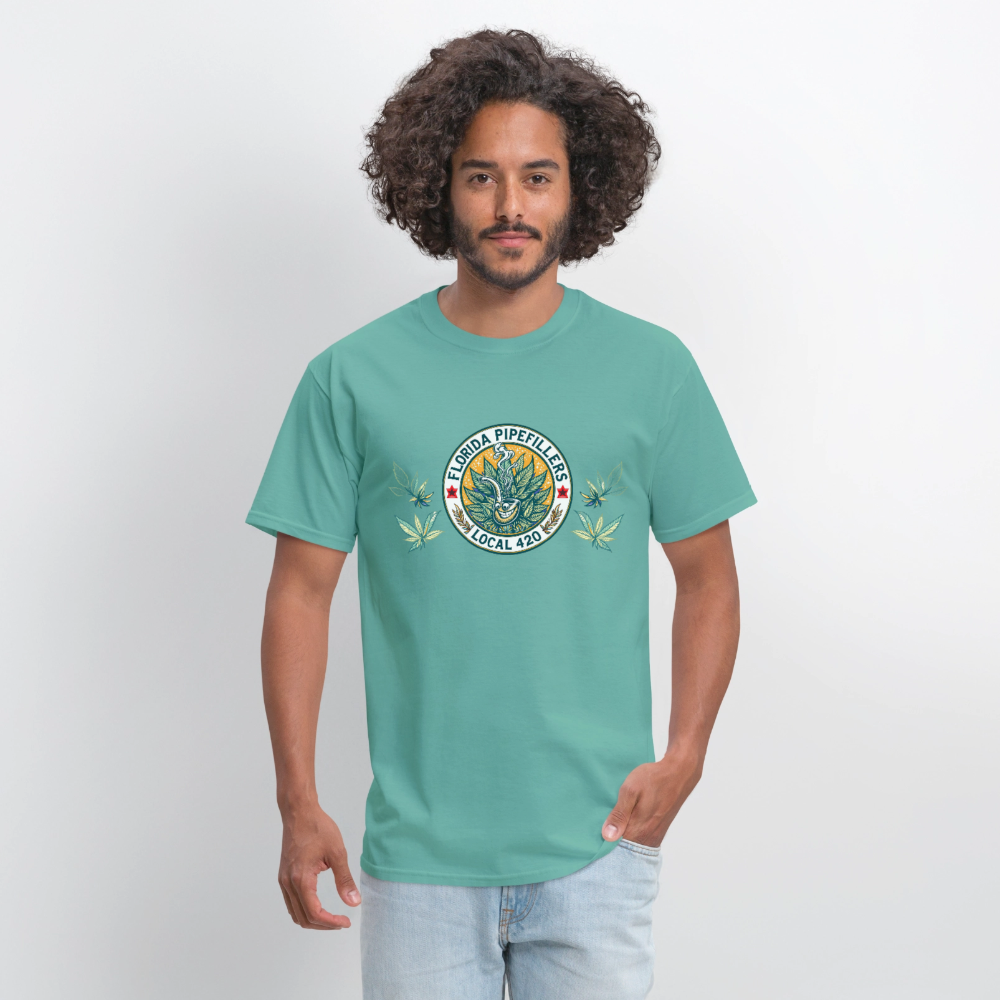FLORIDA PIPEFILLERS LOCAL 420 Men's T-Shirt - aquatic
