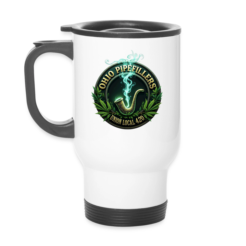 OHIO PIPEFILLERS UNION LOCAL 420 14oz Travel Mug - white