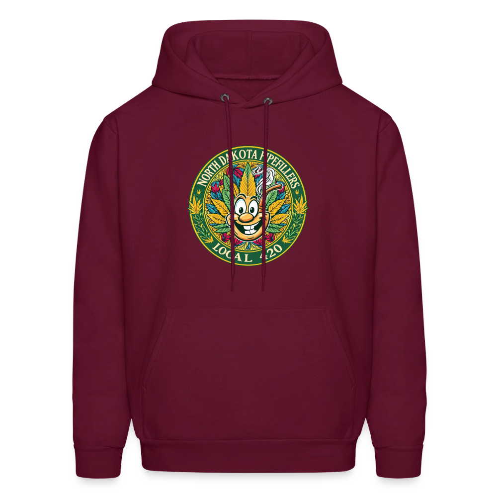 NORTH DAKOTA PIPEFILLERS LOCAL 420 F/B 2 DESIGNS Men's Hoodie - burgundy