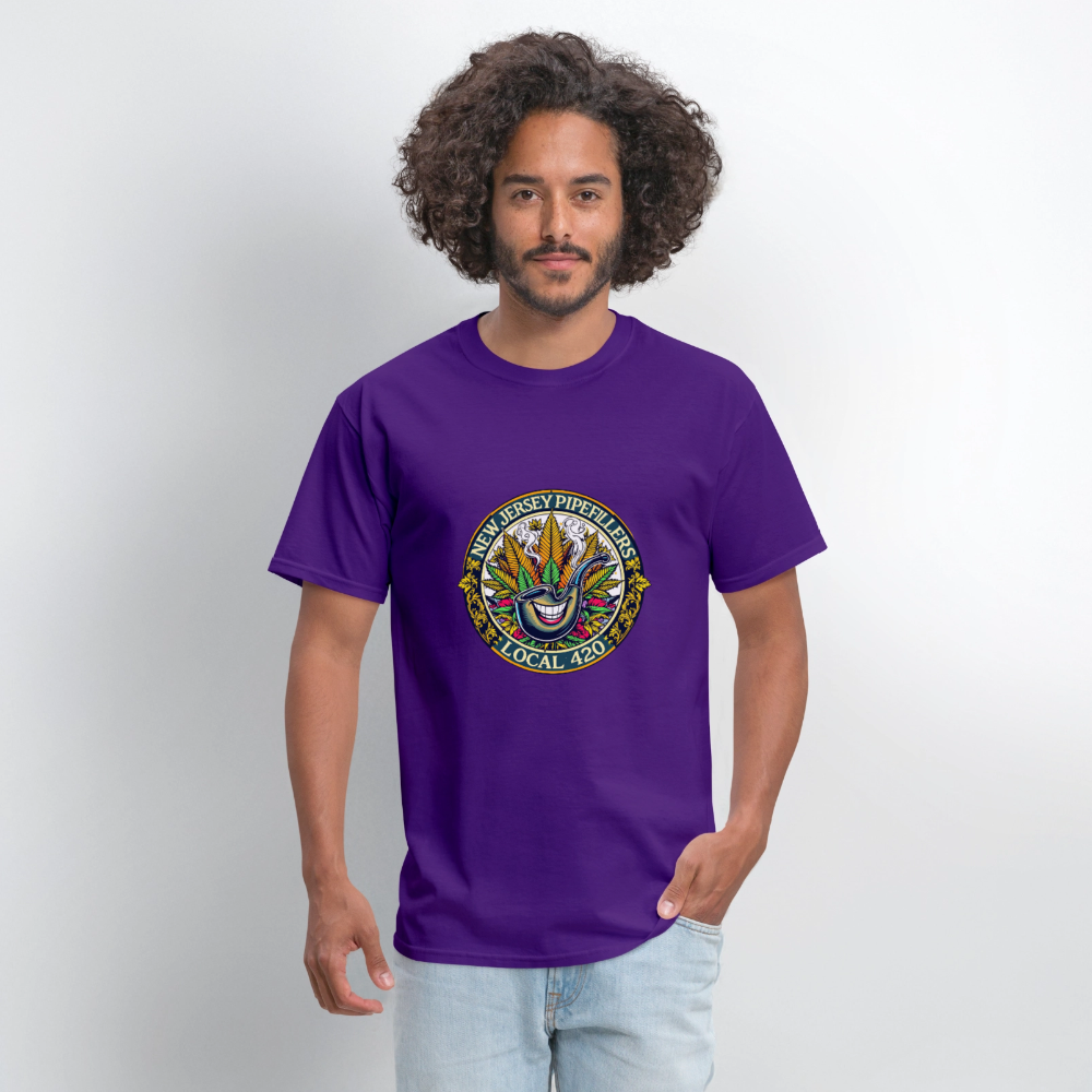 NEW JERSEY PIPEFILLERS LOCAL 420  Men's T-Shirt - purple