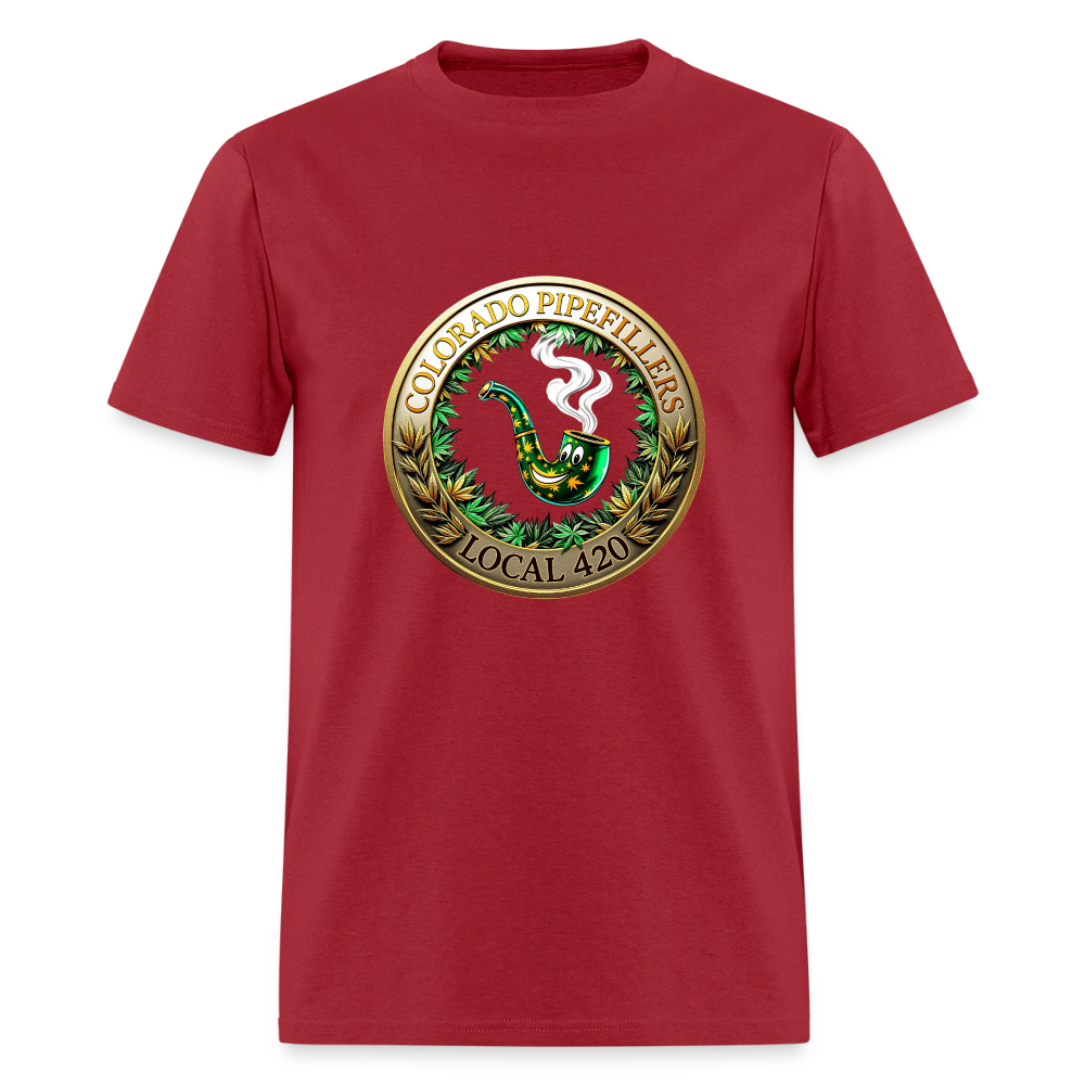 COLORADO PIPEFILLERS LOCAL 420 F/B EMBLEMS Men's T-Shirt - true red