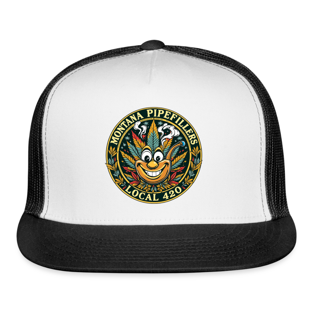 MONTANA PIPEFILLERS LOCAL 420 Trucker Hat - white/black