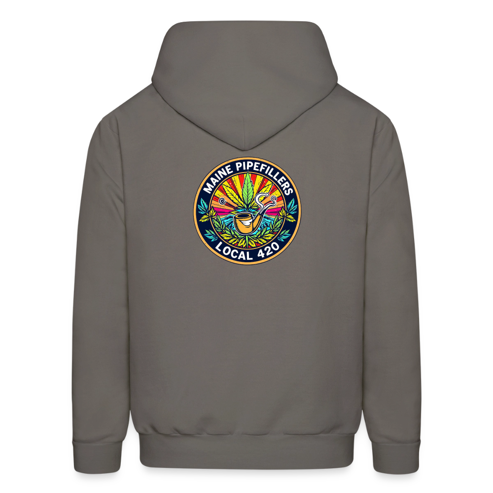 MAINE PIPEFILLERS LOCAL 420 2 EMBLEM Men's Hoodie - asphalt gray