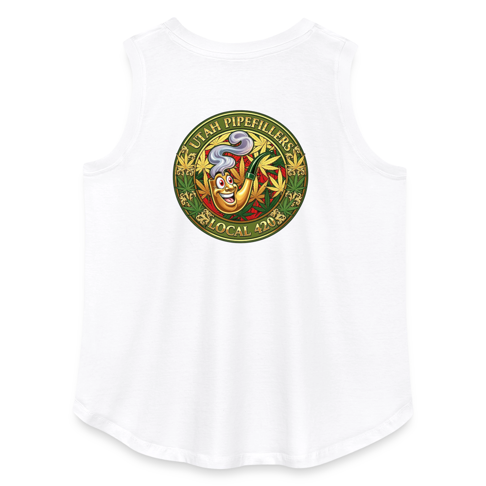 UTAH PIPEFILLERS LOCAL 420 F/B DESIGN Women's Curvy Relaxed Tank Top - white