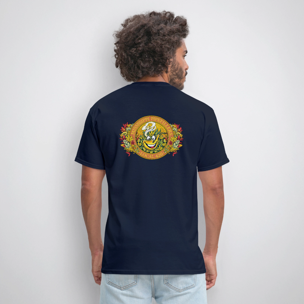 MISSISSIPPI PIPEFILLERS LOCAL 420 F/B DESIGNS Men's T-Shirt - navy