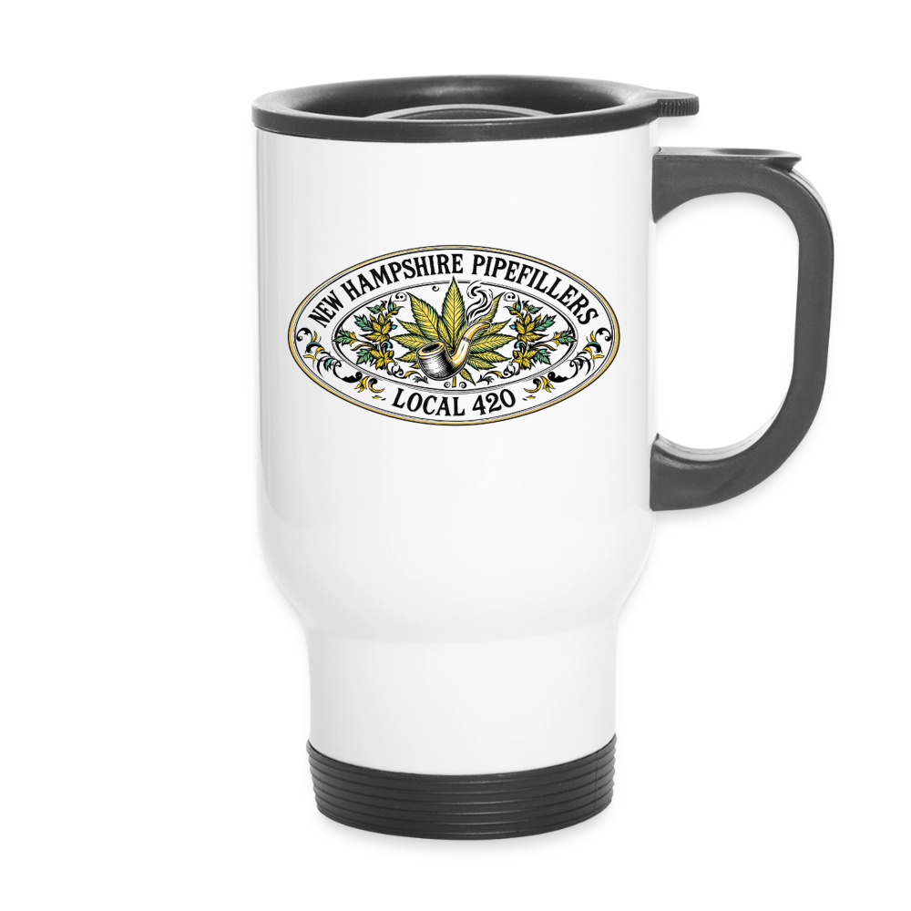 NEW HAMPSHIRE PIPEFILLERS LOCAL 420 14oz Stainless Steel Travel Tumbler - white