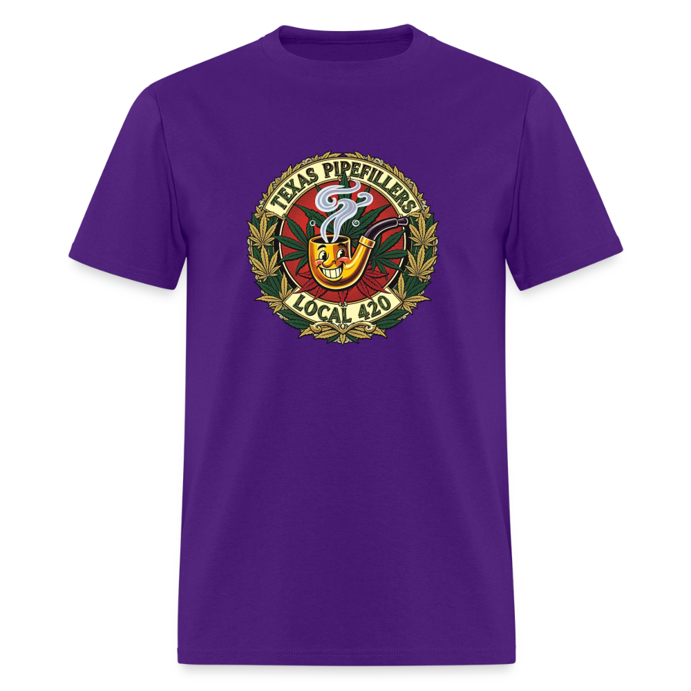 TEXAS PIPEFILLERS LOCAL 420 F.B DESIGN Men's T-Shirt - purple