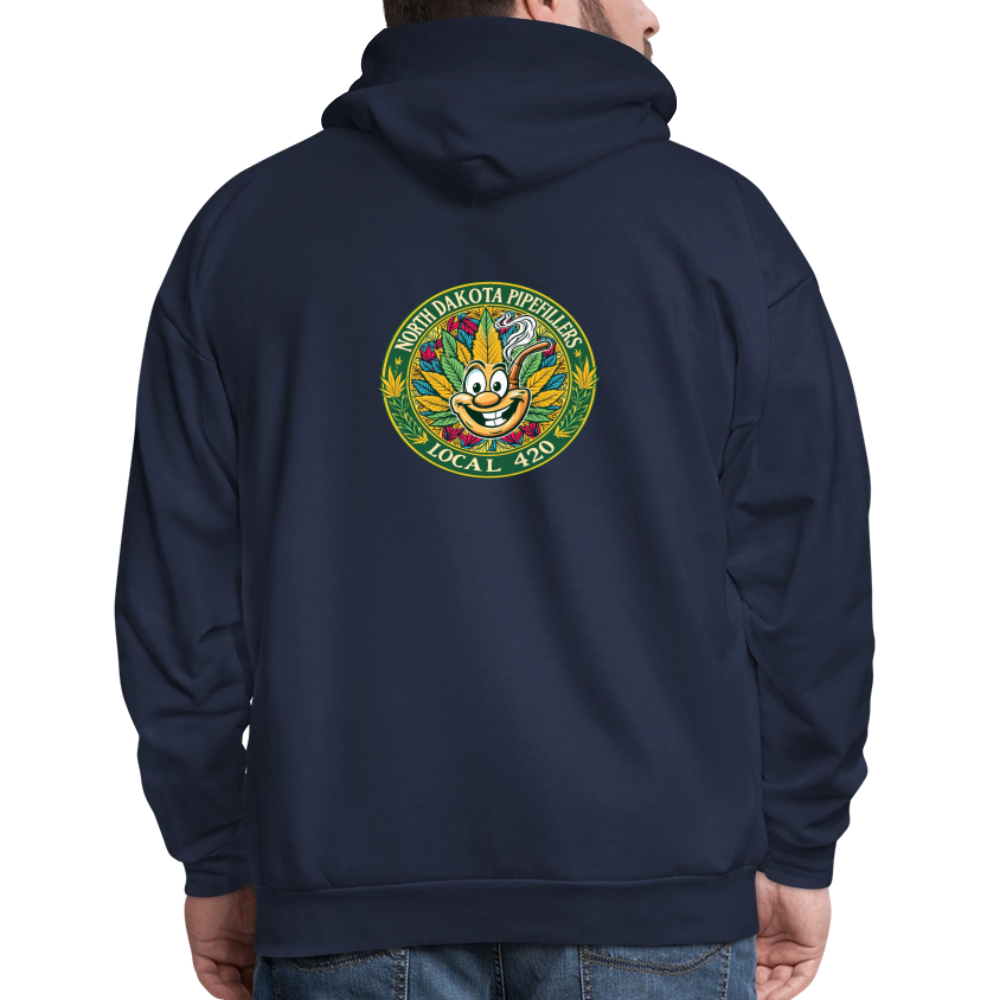 NORTH DAKOTA PIPEFILLERS LOCAL 420 F/B 2 DESIGNS Men's Hoodie - navy