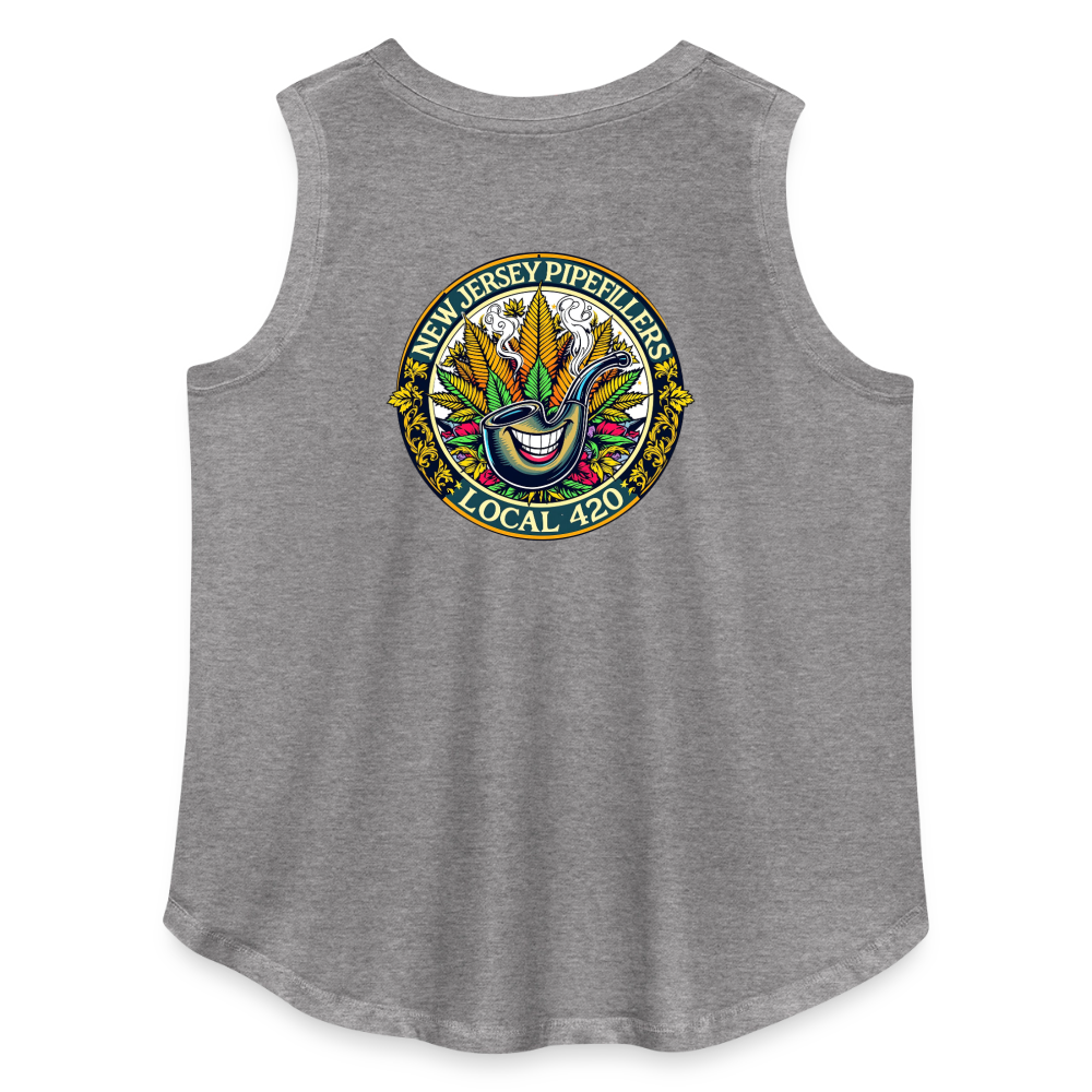 NEW JERSEY PIPEFILLERS LOCAL 420 F/B DESIGN Women's Curvy Relaxed Tank Top - granite heather 