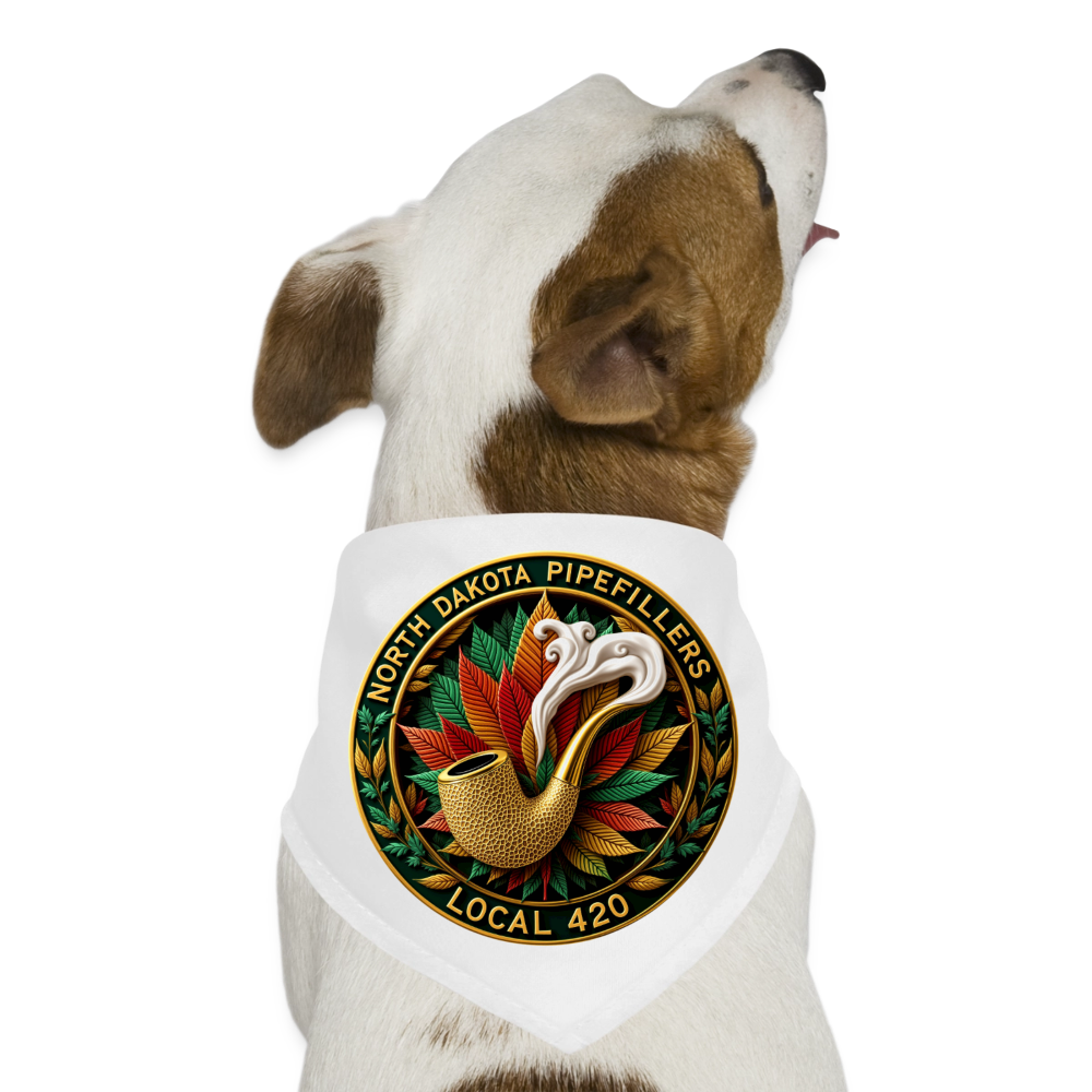 NORTH DAKOTA PIPEFILLERS LOCAL 420 Dog Bandana - white