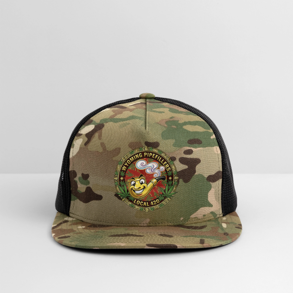 WYOMING PIPEFILLERS LOCAL 420 CAMO Trucker Hat - MultiCam\black