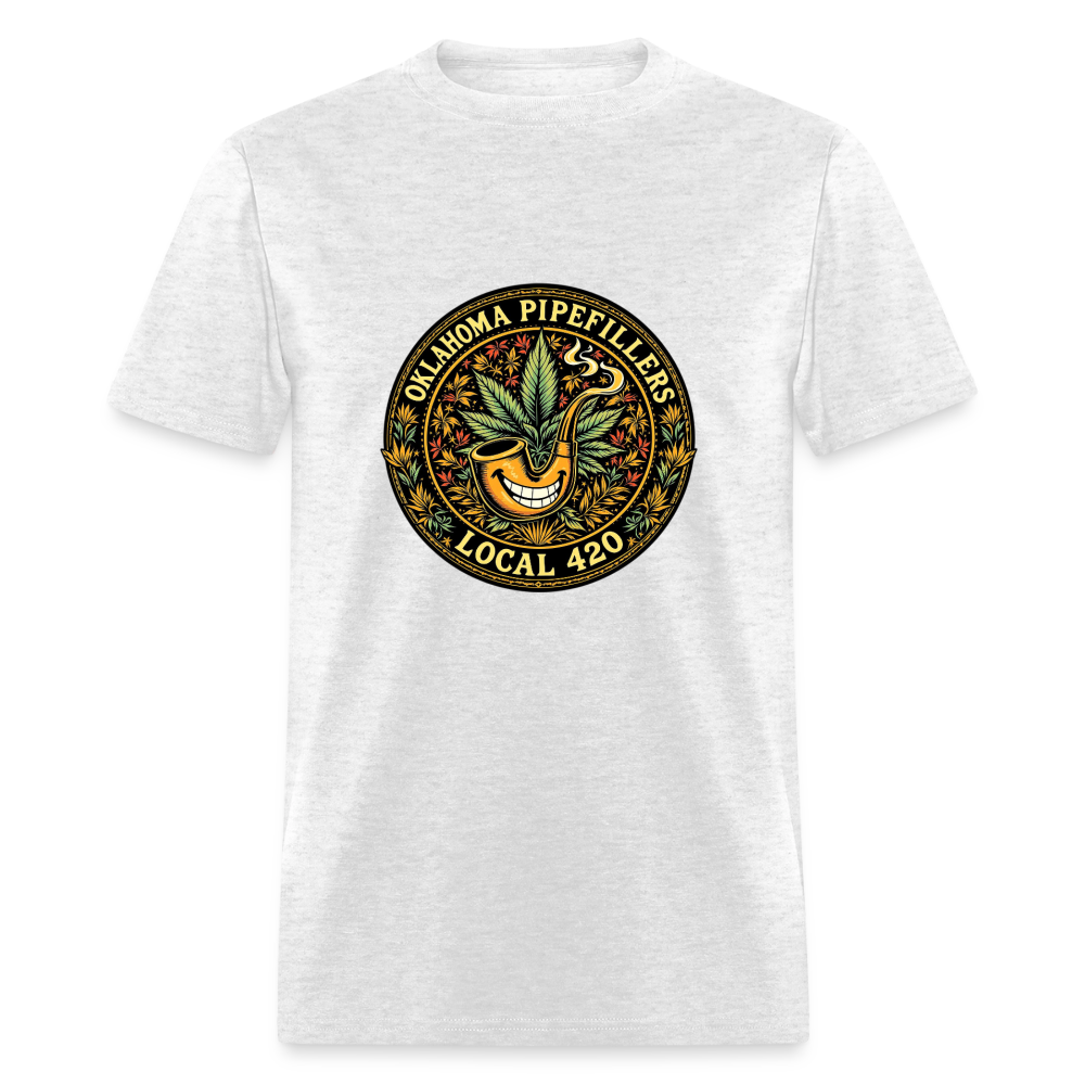 OKLAHOMA PIPEFILLERS LOCAL 420  F/B DESIGNS Men's T-Shirt - light heather gray