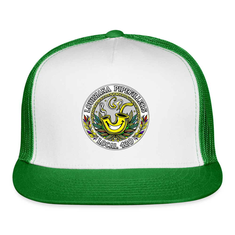 LOUISIANA PIPEFILLERS LOCAL 420 Trucker Hat - white/kelly green