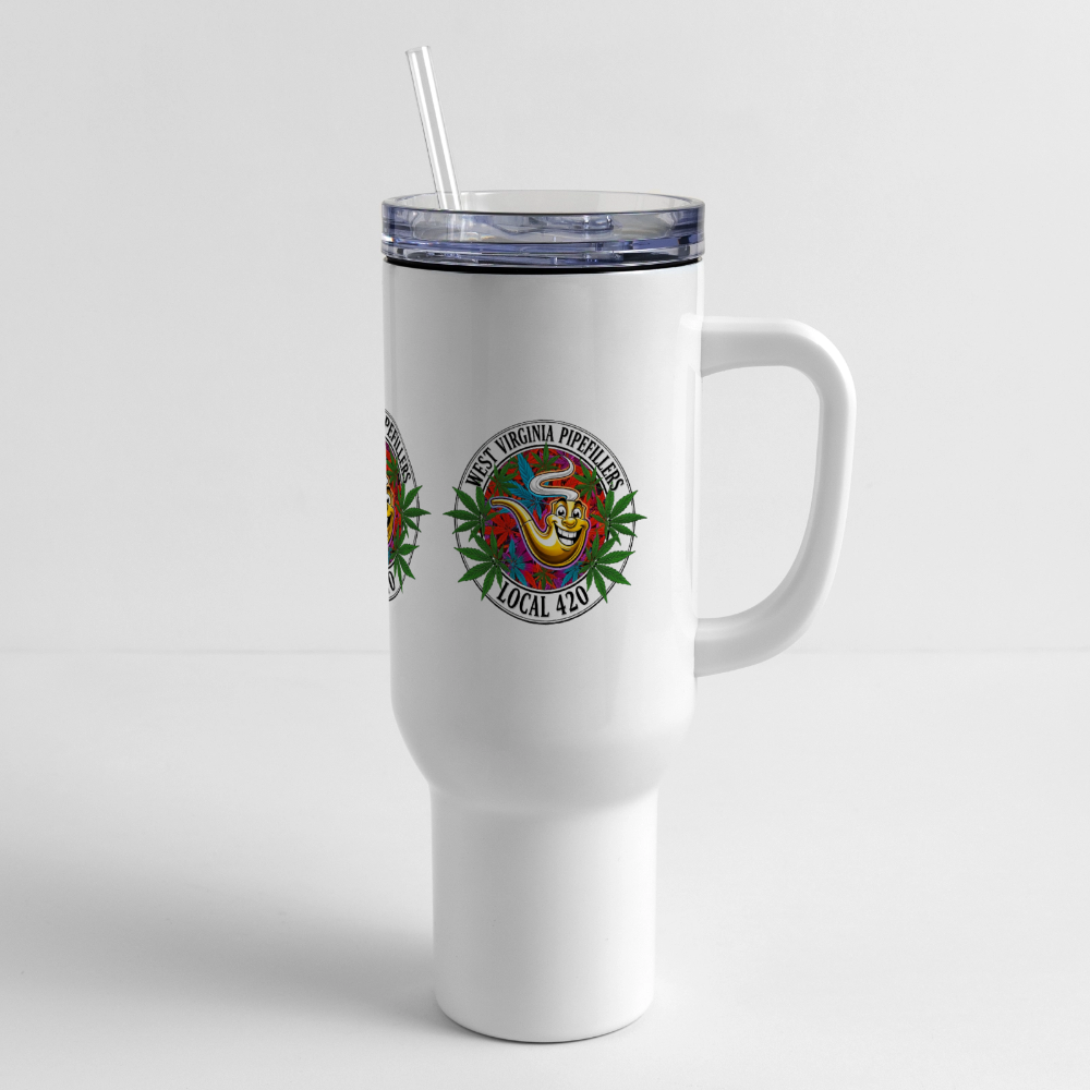 WEST VIRGINIA  PIPEFILLERS LOCAL 420 40oz Stainless Steel Travel Tumbler - white