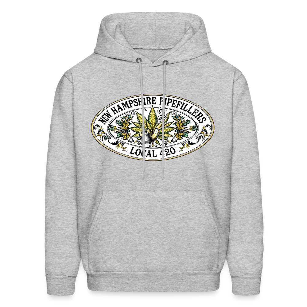 NEW HAMPSHIRE PIPEFILLERS LOCAL 420 2 EMBLEM Men's Hoodie - heather gray