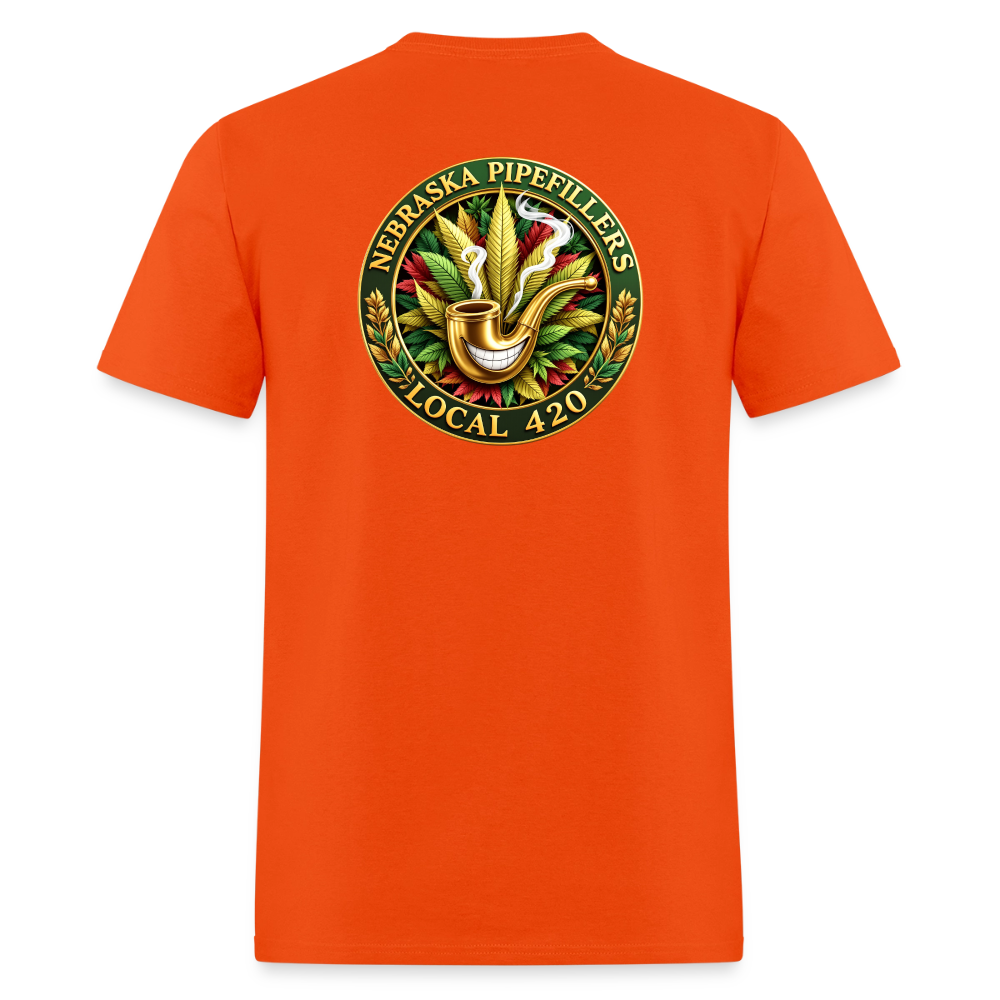 NEBRASKA PIPEFILLERS LOCAL 420 F/B DESIGNS Men's T-Shirt - orange