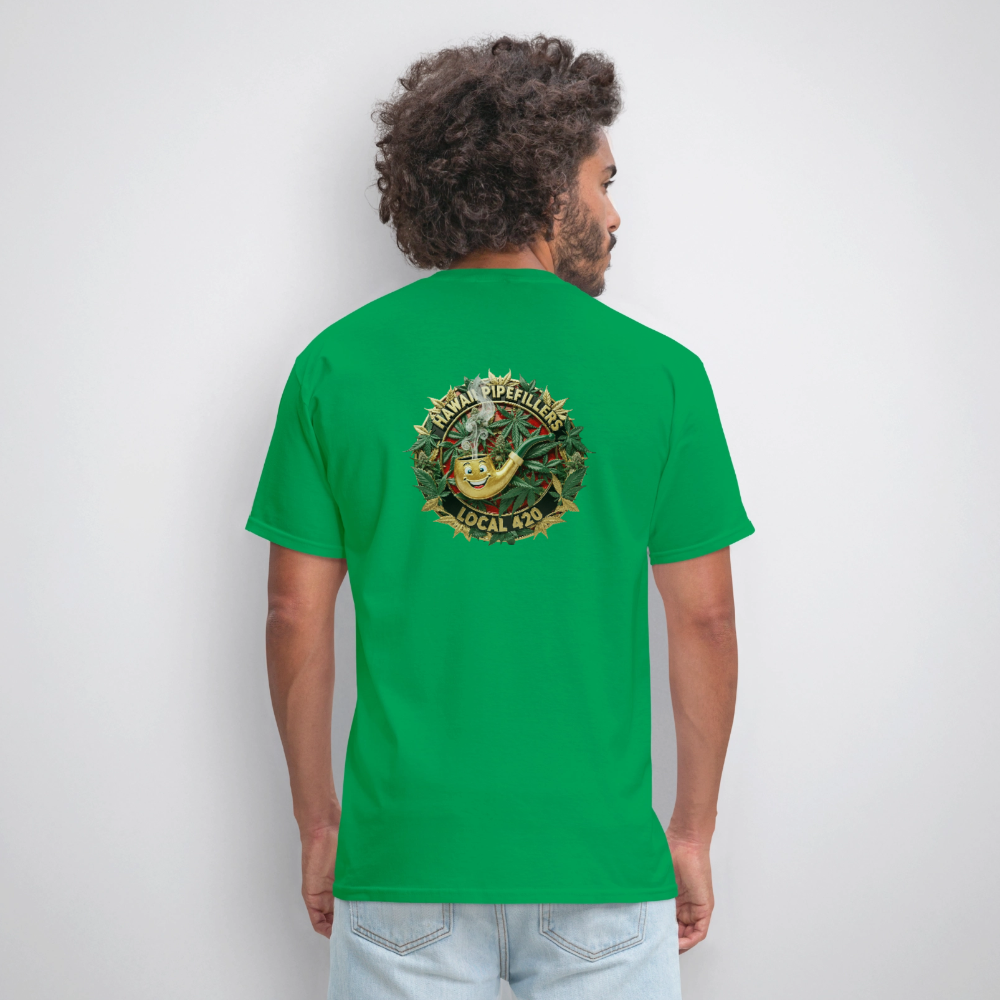 HAWAII PIPEFILLERS LOCAL 420 F/B DESIGN Men's T-Shirt - bright green
