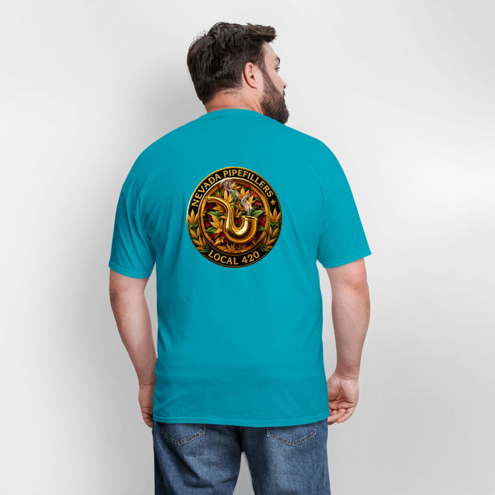 NEVADA PIPEFILLERS LOCAL 420 F/B DESIGN Men's T-Shirt - turquoise