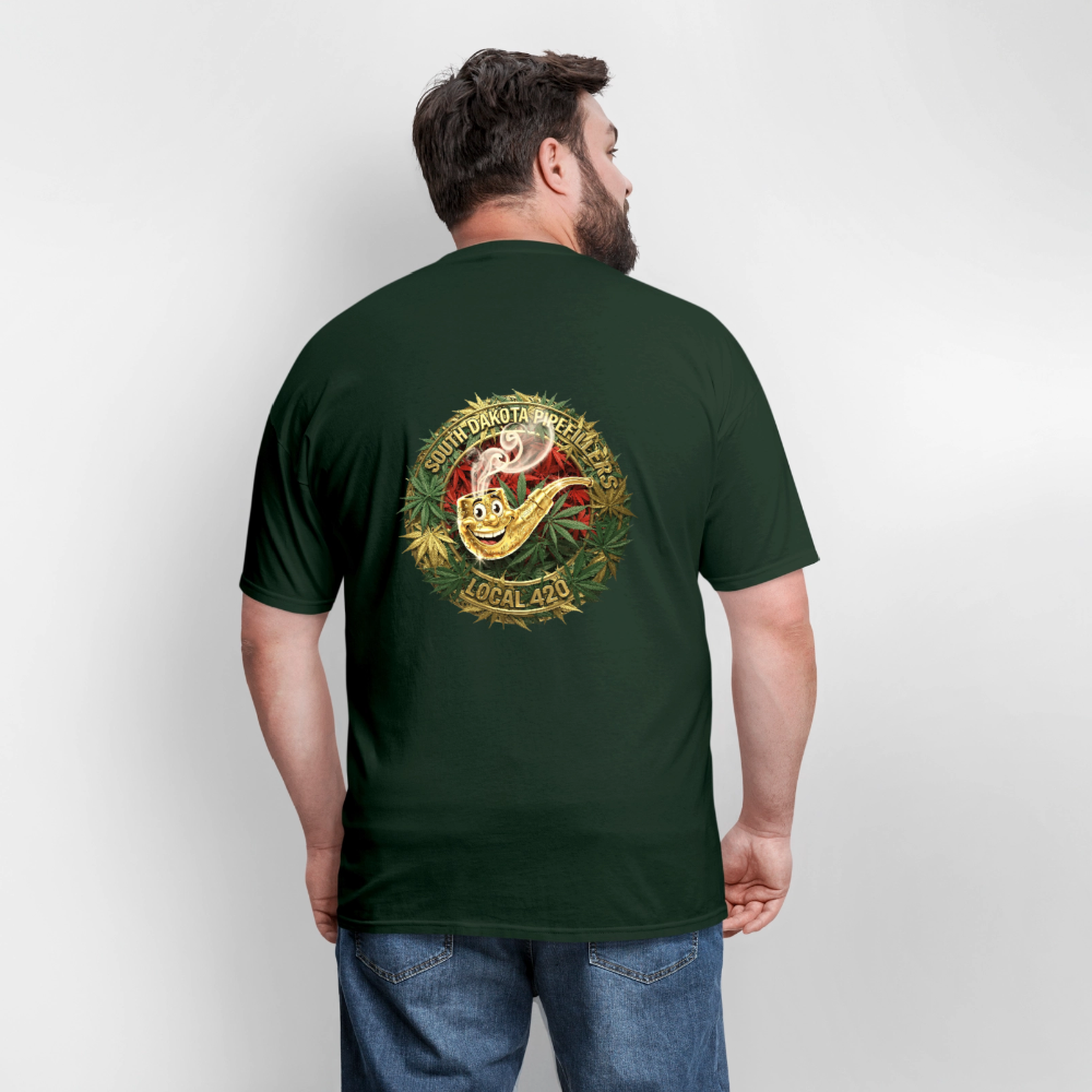 SOUTH DAKOTA PIPEFILLERS LOCAL 420  F/B DESIGN Men's T-Shirt - forest green