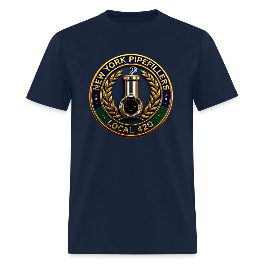 NEW YORK PIPEFILLERS LOCAL 420 F/B DESIGNS Men's T-Shirt - navy