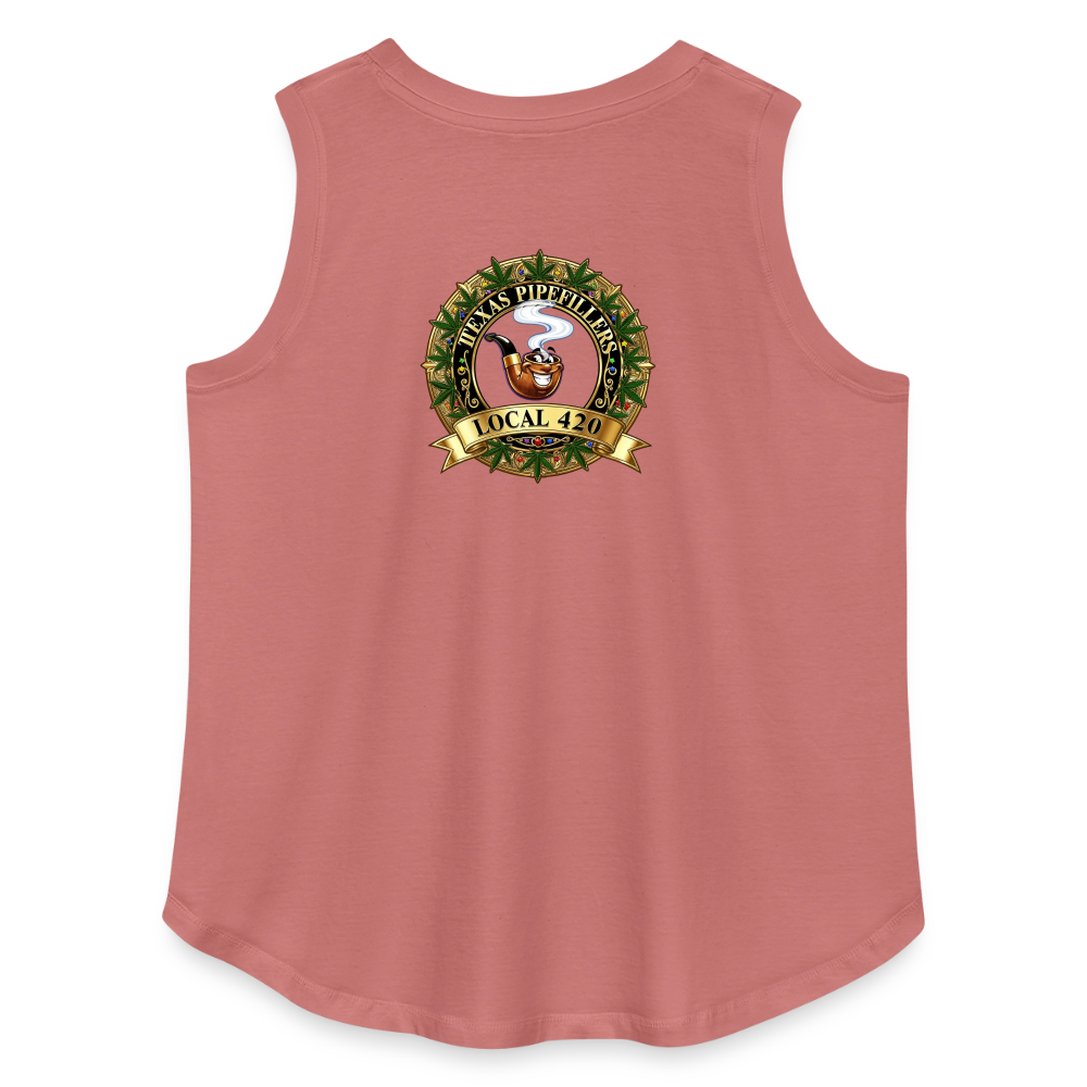 TEXAS PIPEFILLERS LOCAL 420 F/B DESIGN Women's Curvy Relaxed Tank Top - mauve