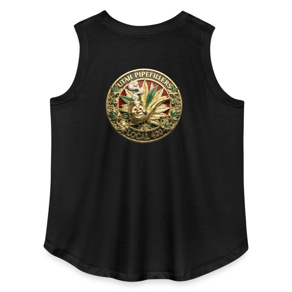 UTAH PIPEFILLERS LOCAL 420 F/B DESIGN Women's Curvy Relaxed Tank Top - black