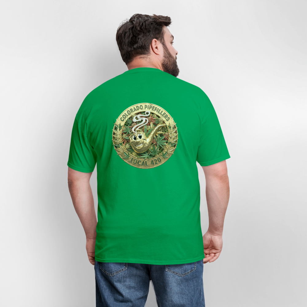 COLORADO PIPEFILLERS LOCAL 420 Men's T-Shirt - bright green