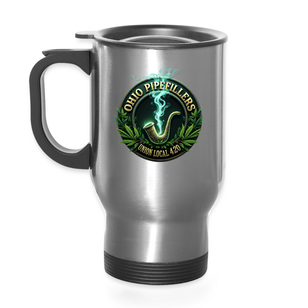 OHIO PIPEFILLERS UNION LOCAL 420 14oz Travel Mug - silver